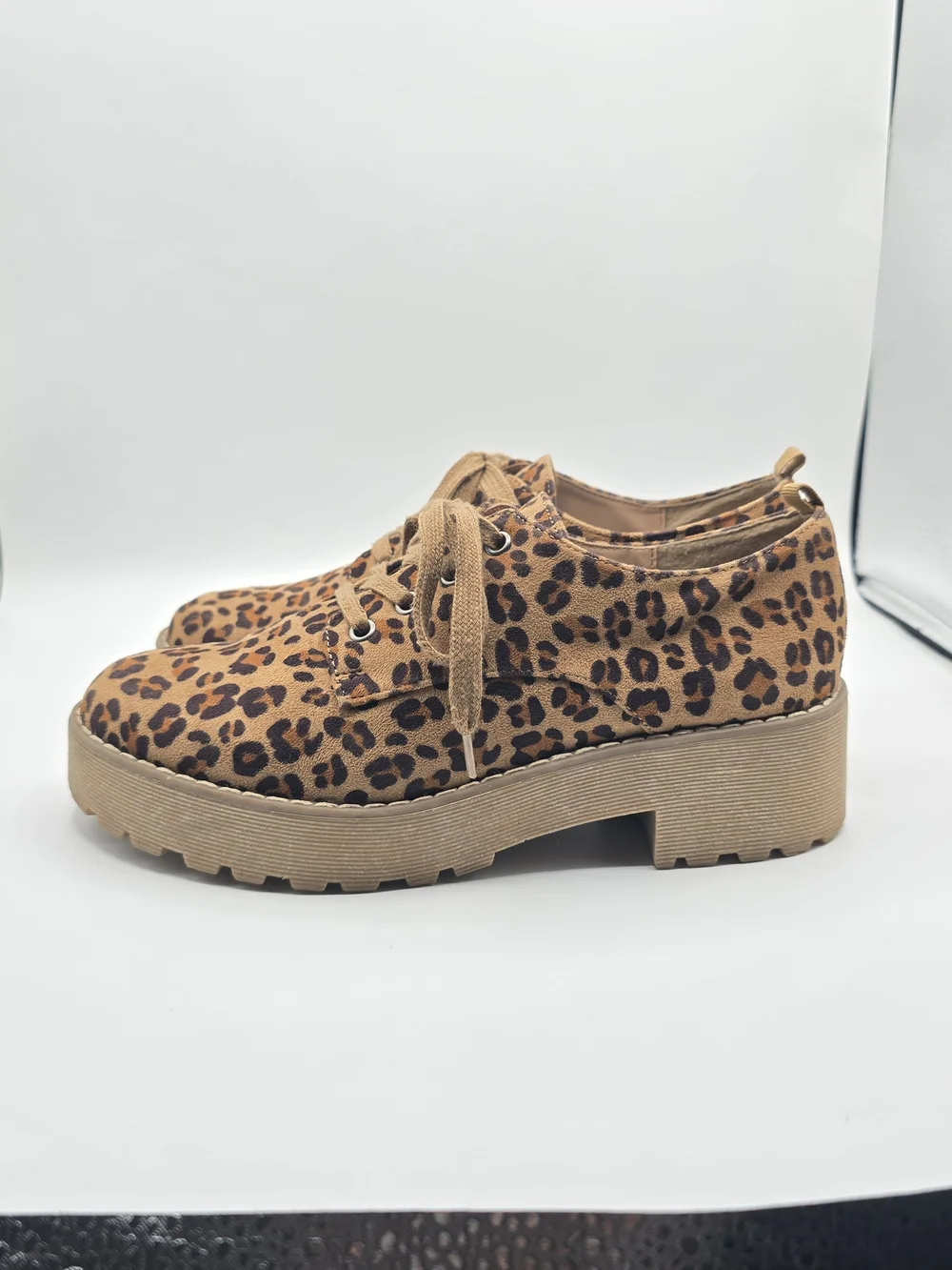 Dirty Laundry Leopard Print Platform Sneakers in Brown Women's 8.5 Preppy Casual